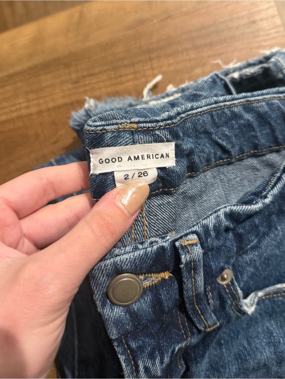 Good American High Rise straight Leg Distressed Jeans - Picture 5 of 6